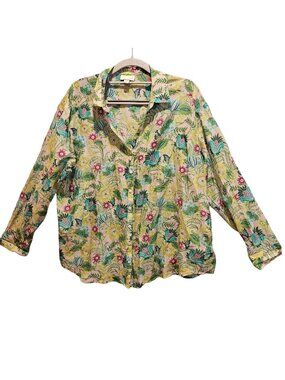 J Jill Blouse women M Petite floral colorful breathable silk feminine boho cute